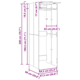 Wash Machine Cabinet with Storage Smoked Oak 67.5 x 68 x 200 cm 3422788