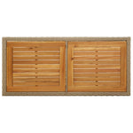 Garden Table Beige Solid Wood Acacia and Poly Rattan 316801