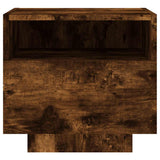 Bedside Cabinets with LED Lights 2 pcs Smoked Oak 40x39x37 cm 836807