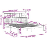 Bookcase Bed without Mattress 180x200 cm Super King Solid Wood Pine 3322347