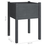 Garden Planters 2 pcs Grey 50x50x70 cm Solid Pinewood 810804