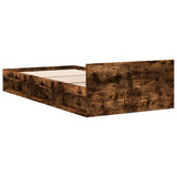 Bed Frame with Drawer without Mattress Smoked Oak 90x200 cm 3280801