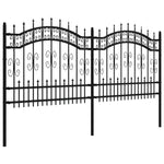 ZNTS Garden Fence with Spear Top Black 140 cm Powder-coated Steel 151085