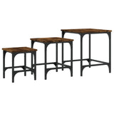 Nesting Coffee Tables 3 pcs Smoked Oak Engineered Wood 838935