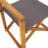 8 Piece Folding Garden Chairs Dark Grey Fabric 3208921