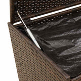 Garden Storage Box with Wheels Brown 190L Poly Rattan 365325