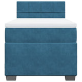 Box Spring Bed with Mattress Dark Blue 100x200 cm Velvet 3286238