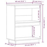 Console Cabinet Grey 60x34x75 cm Solid Wood Pine 813821