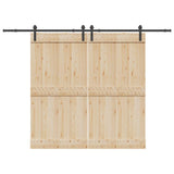 Sliding Door Hardware Kit 305 cm Steel Black 3295779