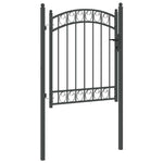 Fence Gate with Lock Grey 150 x 100 cm Powder-coated steel 42008974
