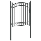 Fence Gate EMMEN 150 x 100 cm Powder-coated steel Grey Lockable 42008974