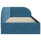 Corner Bed Frame with Headboard Blue 90 cm x 200 cm Velvet 42016645