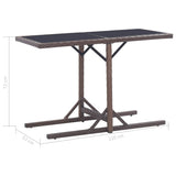 3 Piece Garden Dining Set Poly Rattan and Tempered Glass Brown 3095931