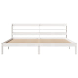 Bed Frame without Mattress White 180x200 cm Super King Solid Wood Pine 3306548