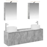 Bathroom Cabinet Set 5 pcs Concrete Grey Engineered Wood 3406554