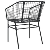 Garden Chair Black PE Rattan, Powder-Coated Steel Durable 369098