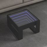 ZNTS Coffee Table with Infinity LED Black 50x53x30 cm 847624