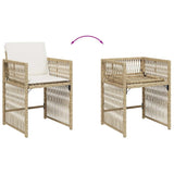 Garden Chairs with Cushions 4 pcs Beige Poly Rattan 365038