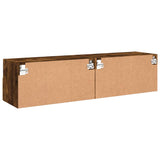 TV Wall Cabinets 2 pcs Smoked Oak 60x30x30 cm Engineered Wood 836863