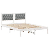 Bed Frame Light Grey 150 x 200 cm Solid Pine Wood 878183