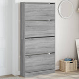 Shoe Cabinet with 4 Flip-Drawers Grey Sonoma 80x21x163.5 cm 3214369