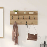 Wall-Mounted Coat Rack with Shelf Artisan Oak 80 x 40 x 12 cm 874442
