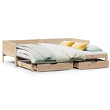 Daybed with Trundle and Drawers without Mattress 90x190 cm Single 3302217