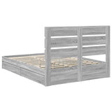 Storage Bed Grey Sonoma 140 x 200 cm Engineered Wood 3411897