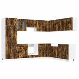 14 Piece Kitchen Cabinet Set "Kalmar" Smoked Oak Engineered Wood 3314976