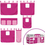Kids' Loft Bed with Curtains without Mattress Pink 80x200cm 3206960