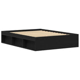 Bed Frame without Mattress Black Oak 140x200 cm Engineered Wood 3329333