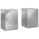 Plant Stand 2 pcs Silver 24 x 24 x 35 cm Galvanised steel 865811