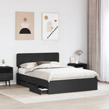 Bed Frame with Drawer Black 150 x 200 cm Engineered Wood 3412172