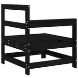 Garden Corner Sofas 2 pcs Black Solid Wood Pine 825510