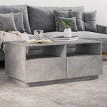 ZNTS Coffee Table with LED Lights Concrete Grey 90x49x40 cm 839836