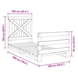 Bed Frame natural pine Solid pinewood Single Bed Frame 3281575