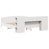 Bookcase Bed without Mattress White 200x200cm Solid Wood Pine 3323054