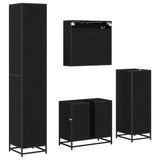 Bathroom Furniture Set 4 pcs Black Oak Engineered Wood 3402476