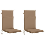 High Back Chair Cushion GEMERT 2 pcs 100% Polyester Taupe 945765