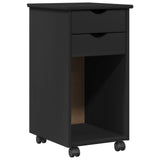Desk Cabinet Set 2 pcs Black Solid Pine Wood 3438778