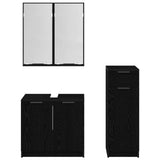 Bathroom Furniture Set 3 pcs Black Oak Engineered Wood 3416102