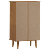 Shoe Cabinet MOLDE Brown 59,5x35x103 cm Solid Wood Pine 350525
