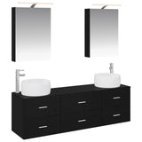 Bathroom Furniture Set 5 pcs Black Oak 3406992