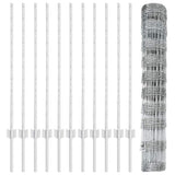 Wild Fence with Posts 25 x 1 m Hot-Dip Galvanised Steel 3337121