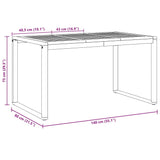 Garden Dining Table Grey 140 x 80 x 75 cm 4010602
