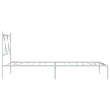 Metal Bed Frame without Mattress with Headboard White 90x200cm 376544