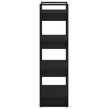 Book Cabinet/Room Divider Black 60x35x125 cm Solid Wood 813888