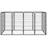 12-Panel Dog Playpen Black 50x100 cm Powder-coated Steel 3115959