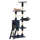Cat Tree with Sisal Scratching Posts 138 cm Dark Blue 170582