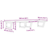 Basin Shelf Wall Mounted Steel and Solid Wood Acacia 3302846